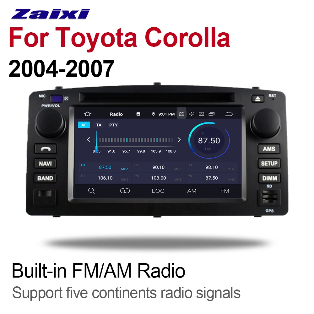 ZaiXi мультимедийная система для Toyota Corolla 2004 ~ 2007 2 DIN Android 9 GPS навигация Bluetooth радио