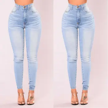 

Fashion Women High Waisted Ripped Stretchy Slim Skinny Jeans Denim Ladies Leggings Jeggings Pants