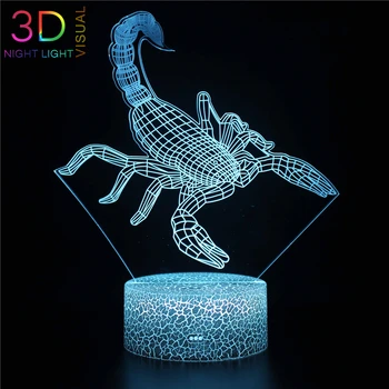 

ATOPH Animal Collection Nightlight Children Bithday Xmas Gifts Color Changing Scorpion 3D Night Light