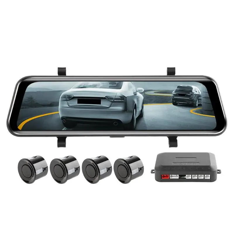 Phisung H50+ двойной объектив автомобиля зеркало заднего вида DVR видеорегистратор с парковочным радаром