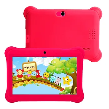 

1pc 7 Inches Cartoon Tablet Learning Machine Children Educational Tablet Dual Cameras Kids Tablet With US Plug (Red)