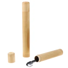 Бамбуковые солнечные очки ручной работы, Зубная щётка 21/16 см натуральный бамбук трубка для Зубная щётка перемещения Eco Содружественные CaseTube Портативный дорожная упаковка