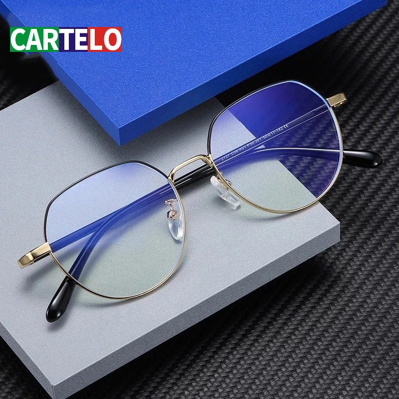 

CARTELO Men Radiation-Resistant Glasses UV400 Anti Light Glasses Women Men Spectacle Frame Computer Gaming Eyewear Goggles