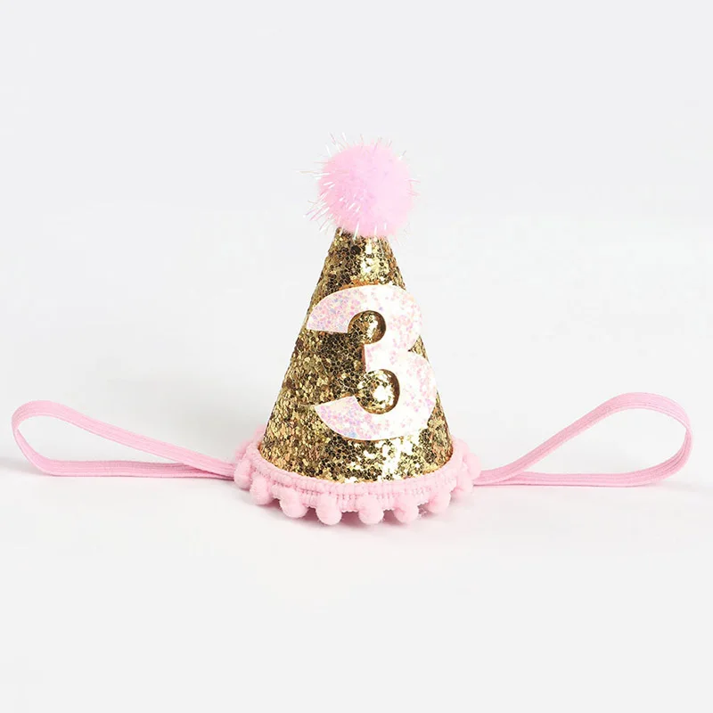 Цветной глиттер, детские повязки на голову, треугольная Корона, эластичная Детская повязка для головы, подарок на день рождения - Цвет: 3