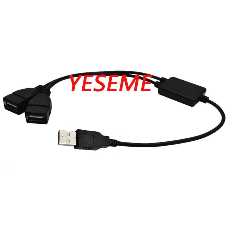 straight Plug USB 2,0 A штекер для 2 dual USB A Female jack Y разветвитель концентратор для зарядки и передачи данных удлинитель адаптер кабель 0,3 м - Цвет: straight Plug