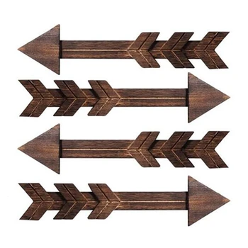 

4 Packs Rustic Wood Arrows Wall Decor Wooden Arrows Wall Art Decorative Farmhouse Sign