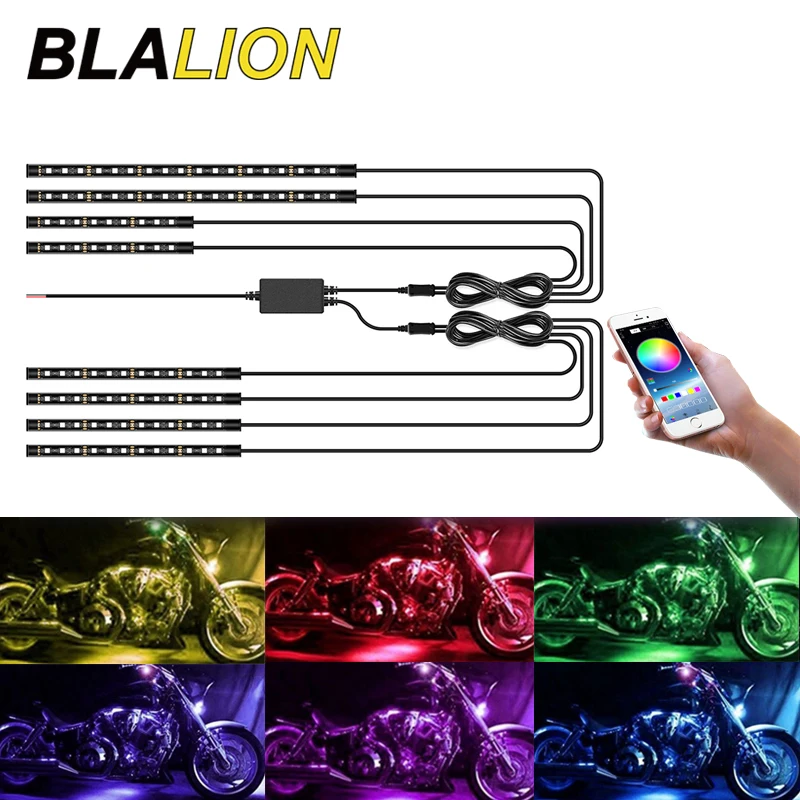 12 Strip iOS Android App WiFi Control LED Motorcycle LED Neon Underglow  Accent Light Kit - XK Carbon Series - Mr. Kustom Auto Accessories and  Customizing