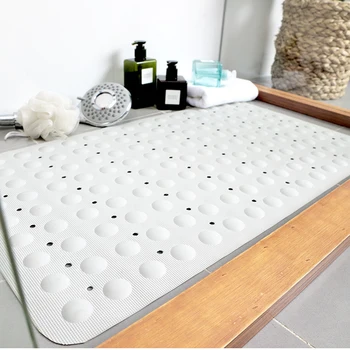 

Bath Mat 40*70cm with Cupping Massage bath rug white anti-slip Material shower mat bathroomrug in machine