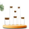5pcs Home Decor Vases Glass Flower Display Cloche Bell Jar Glass Bottle With Cork Base Dust Cover Display Immortal Flower Box 6