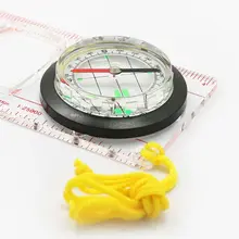 Acrylic Magnifier Compass Lanyard Precision Measuring Scales Ruler Outdoor Camping Hiking Climbing Adventure Survival Tool A6HC