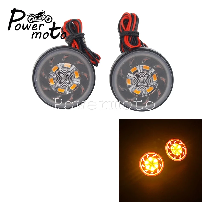 Red 45mm Скутер 2 шт. Круглый Светодиодный отражатель двойной Янтарный Красный Белый боковой индикатор задний тормоз Предупреждение льный светильник для Honda Yamaha Suzuki Kawasaki - Цвет: Red 45mm