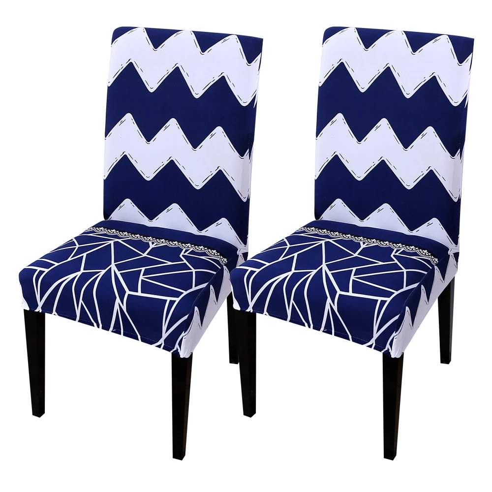 D-2pcs Спандекс Чехол для стула Эластичный чехол для обеденного сиденья анти-грязный съемный домашний шезлонг для банкета свадьбы ресторана отеля - Цвет: D-2pcs