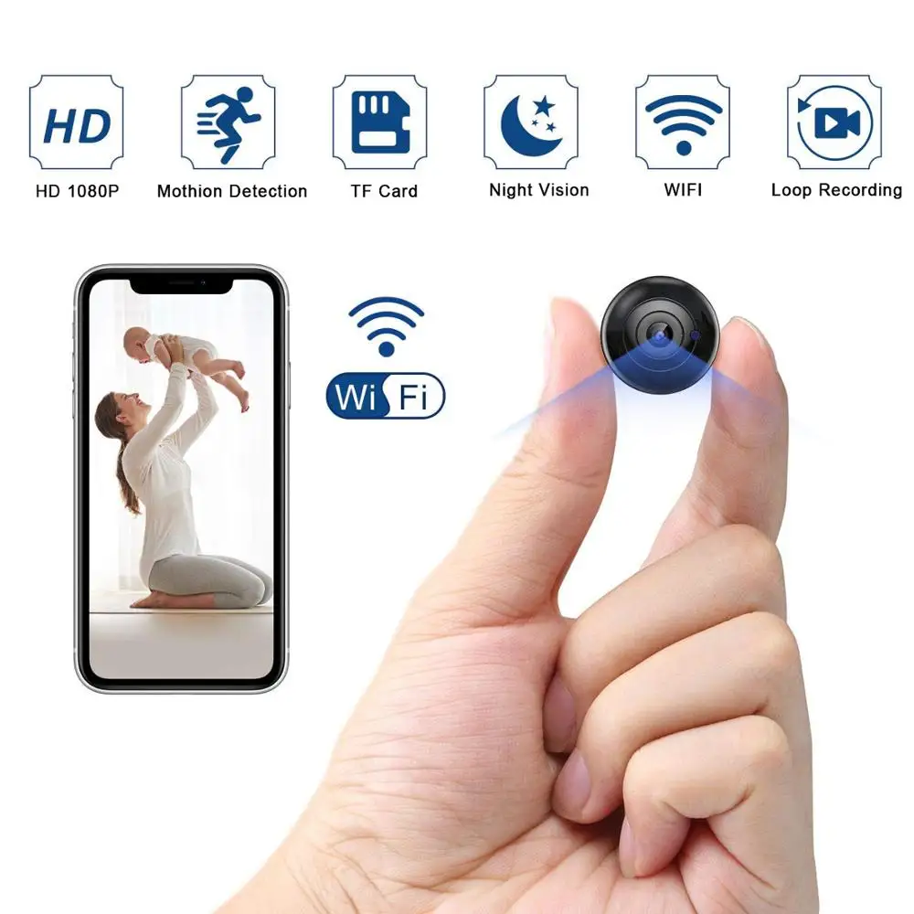 QZT-minicámara inalámbrica WIFI, videocámaras IP infrarrojas de nocturna, cámara secreta 1080P, microcámara IP WIFI - AliExpress Productos electrónicos