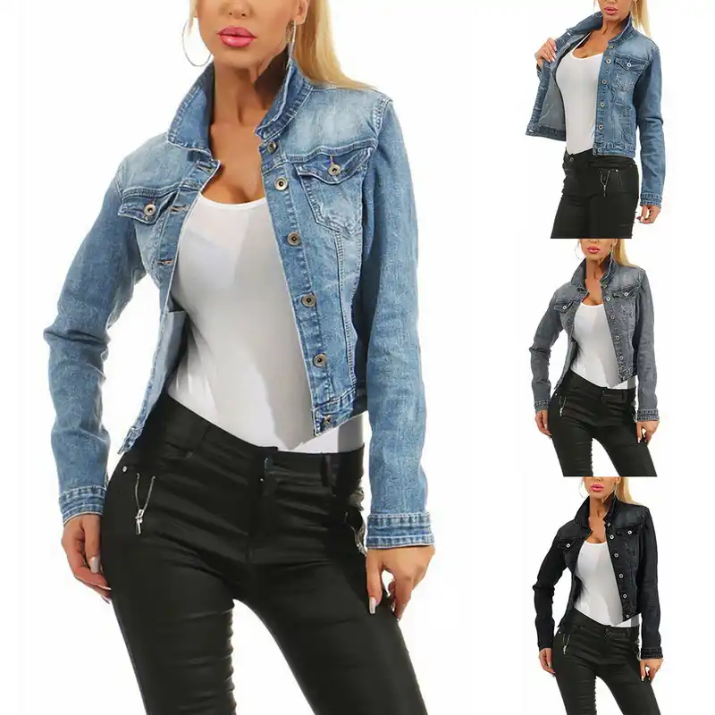 faded black denim jacket womens