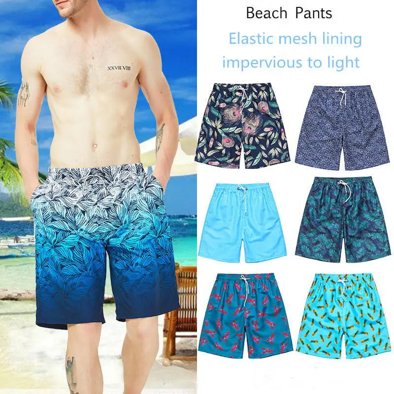 Cheap Beach Pants Man Quick-drying Baggy Ply-size Thai Beach Resort Couple five-cent Shorts In Variety Of Colors HH656
