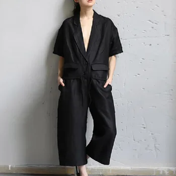 

Elegant Sexy Jumpsuits Women Long Sleeve Solid Color Jumpsuit Loose Trousers Wide Leg Pants Rompers Holiday Leotard Overalls