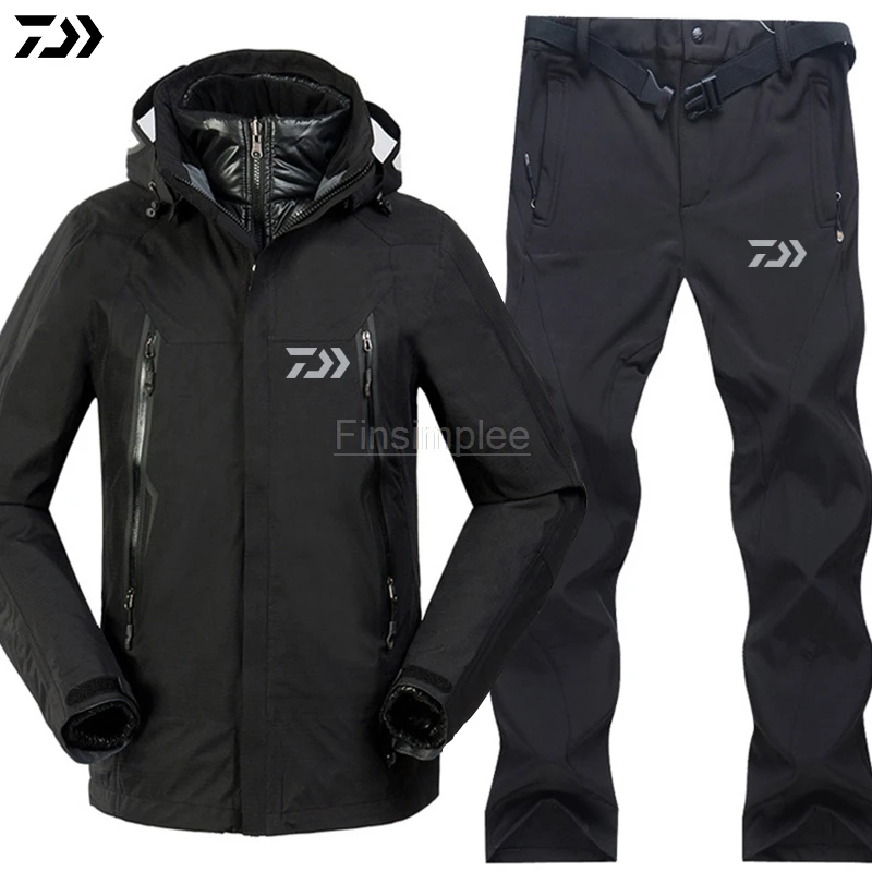 Daiwa комплекты одежды для рыбалки Мужская дышащая спортивная ветрозащитная водонепроницаемая одежда Костюм для рыбалки куртка брюки - Цвет: As the Picture
