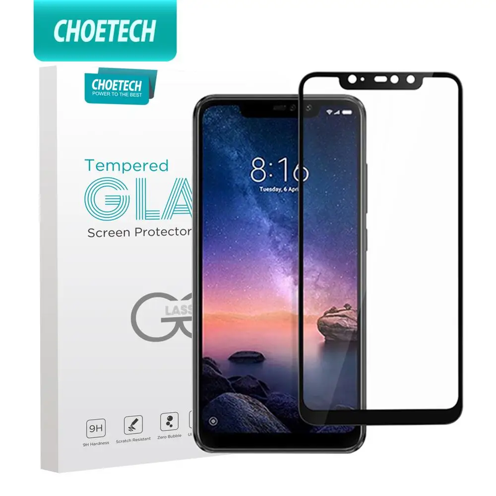 Для Xiaomi Redmi Note 6 Pro защитное стекло Choetech 9H полное клеевое закаленное для Xiao mi Red