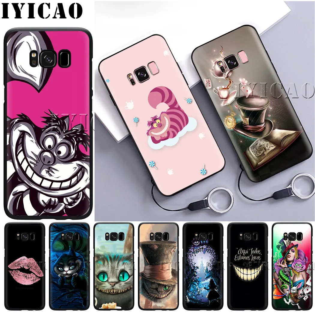 IYICAO из мультфильма Чеширского кошка мягкого силикона чехол для samsung A3 A5 A6 плюс A7 A8