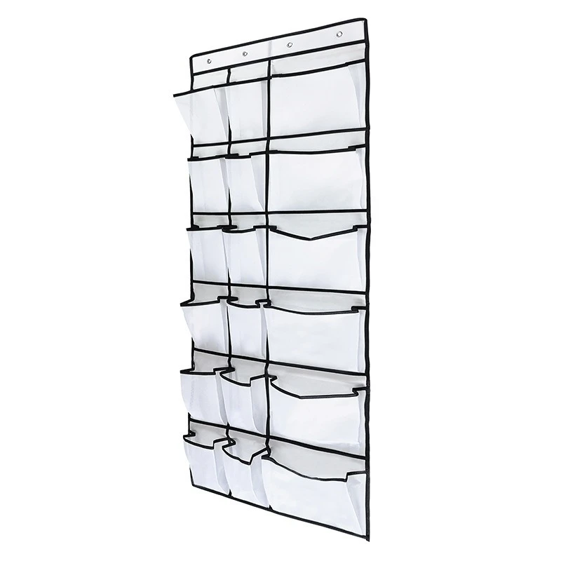 Organizador de zapatos para estante colgante transparente para zapatos, armario de tela, organizador zapatos, bolsa de almacenamiento, 24 bolsillos de malla grandes, puerta Sh WF|Organizadores colgantes| AliExpress