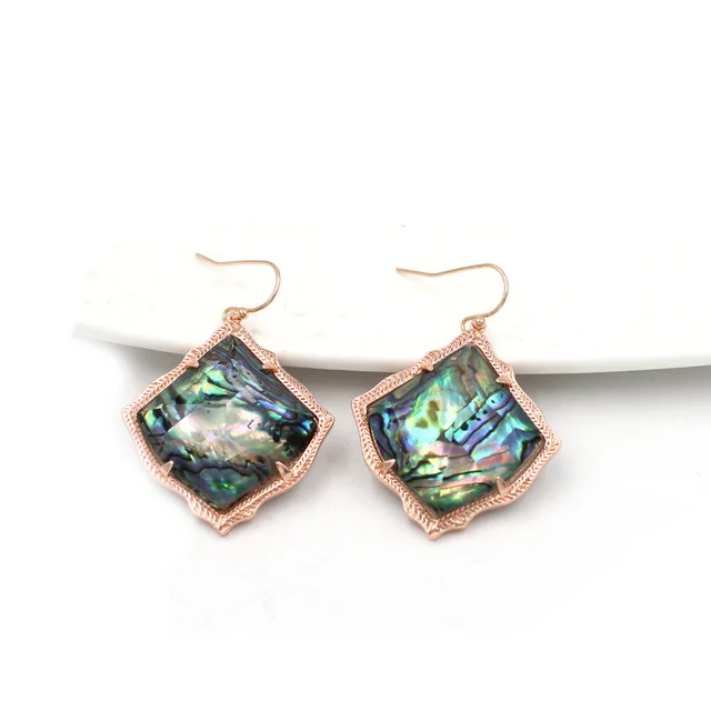 R Abalone Earrings Новое поступление года. Ожерелье с подвеской из акриловой инкрустации в виде лица Mirro. Ожерелье с подвеской в виде объемной смолы лучшего качества - Окраска металла: R Abalone Earrings