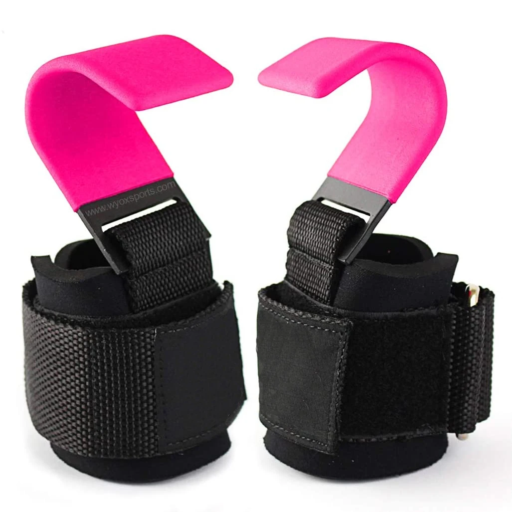 

Pink Colour Weight Lifting Hooks Workout Training Gym Straps Hook bar Wrist Support