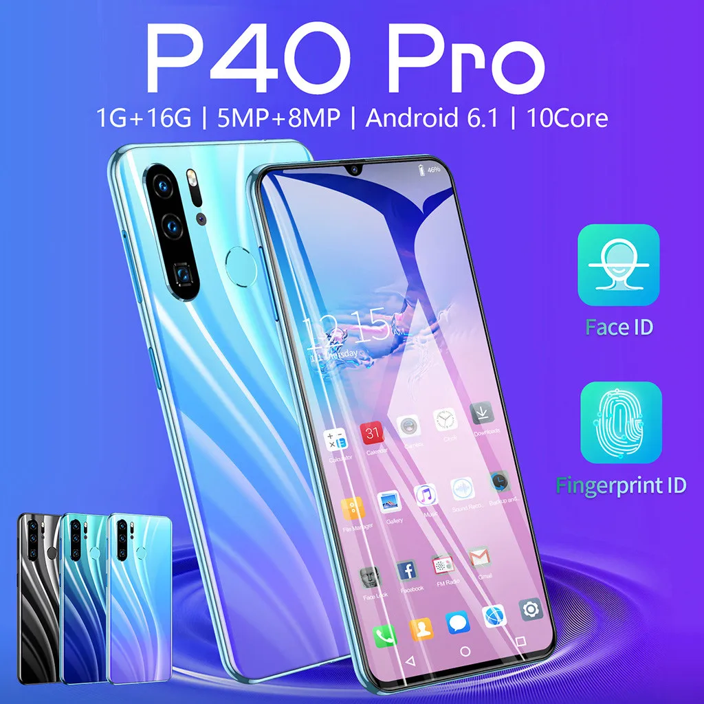 Лучшие продажи продуктов P40 PRO четырехъядерный 6,3 дюймов камера Android 6,1 1G+ 16G gps 3g мобильный телефон для звонков поддержка ЕС Прямая поставка