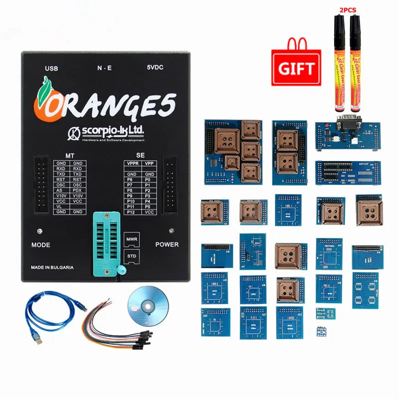 Новейший OEM Orange5 с полным адаптером профессиональный полный пакет оборудования+ Расширенная функция программного обеспечения оранжевый 5 с русским - Цвет: Full Set and gift