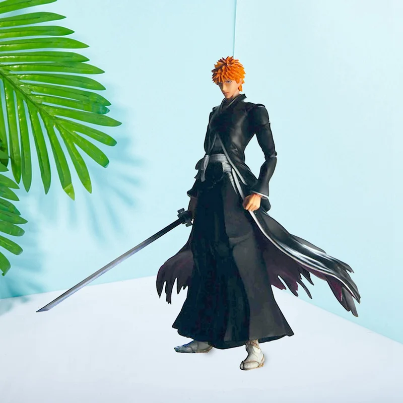 Прохладный 26 см Bleach мультфильм аниме Kurosaki Ichigo Getsuga Tenshou ПВХ фигурка Коллекция Модель игрушки