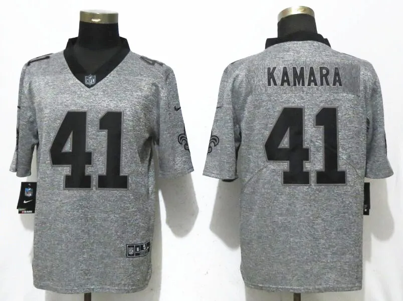 Серый Мужчины Орлеан Элвин Камара Drew Brees Майкл Томас Vapor Untouchable Limited Jersey - Цвет: Серый