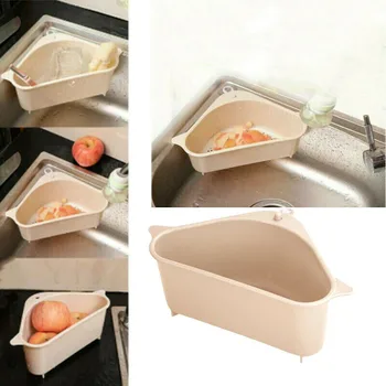 

Triangular Sink Soap Sponge Holder Storage Drain Rack Kitchen Drain Basket Rack Holder Shelf Bathroom Organizer