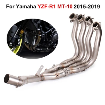 Motorcycle Exhaust System Front Header Link Pipe for Yamaha YZF R1 MT-10 2015-2019