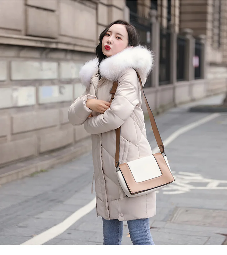 new style winter female hooded women coats fashion Korean style white pure color thick down jacket warm black cotton clothes