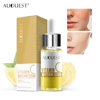 

AuQuest Vitamin C Facial Serum Skin Whitening Face Serum Anti Freckle Remove Dark Spot Glow Skin Radiant Suero Face Skin Care