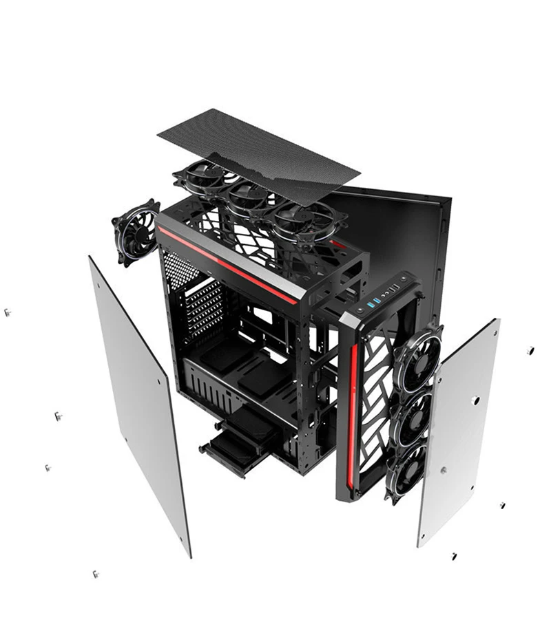 452*208*495 мм E-ATX diy игровой компьютер PC чехол боковая прозрачная стеклянная панель водяное охлаждение настольный корпус основной рамы