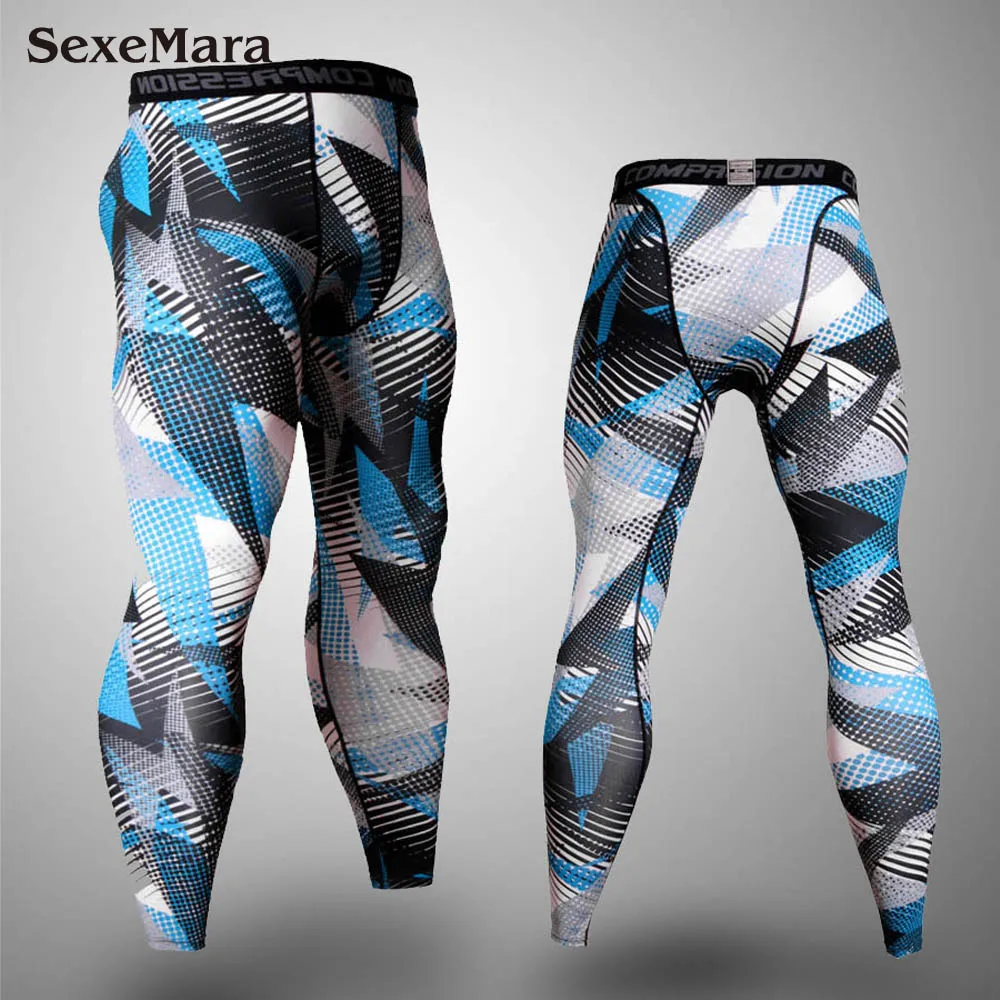 SexeMara мужской ММА камуфляж боксерский спортивный костюм компрессионный Рашгард Фитнес с длинным рукавом базовый слой облегающая Мужская спортивная одежда - Цвет: Trousers