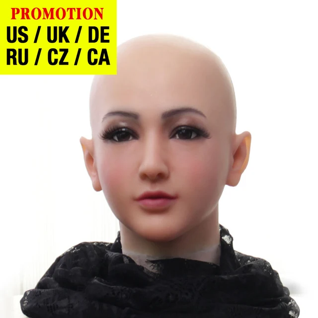 Dokier gerçekçi silikon tam başkanı yüz sahne kadın Masquerade cadılar bayramı Cosplay sürükle kraliçe Crossdresser kapağı yüz izleri