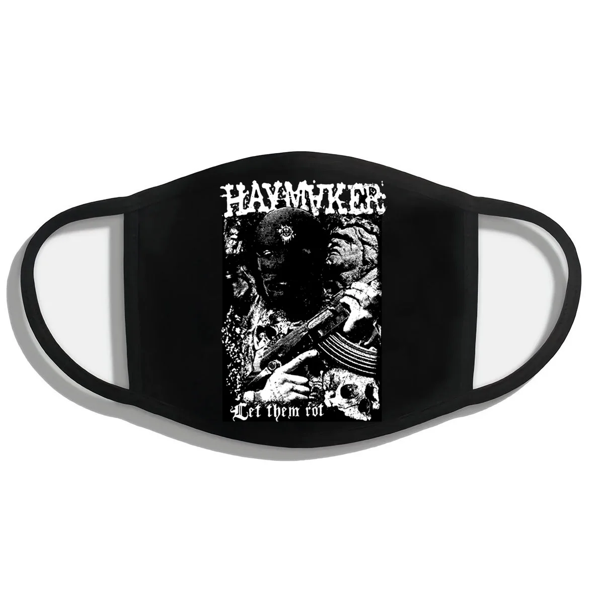 Haymaker Let Them Rot V1 черная хардкор панк Grindcore All s Маска с принтом 100% хлопок | Аксессуары