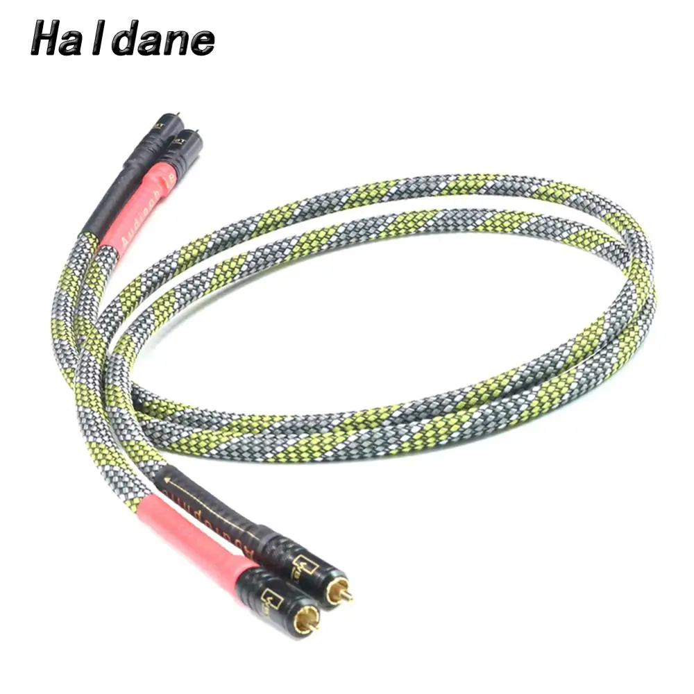 

Haldane HIFI 7N OCC Silver Plated Siltech ST-48B G3 2RCA Male to Male Audio Cable AMP Signal Audiophile WBT-0144 Connector Cable