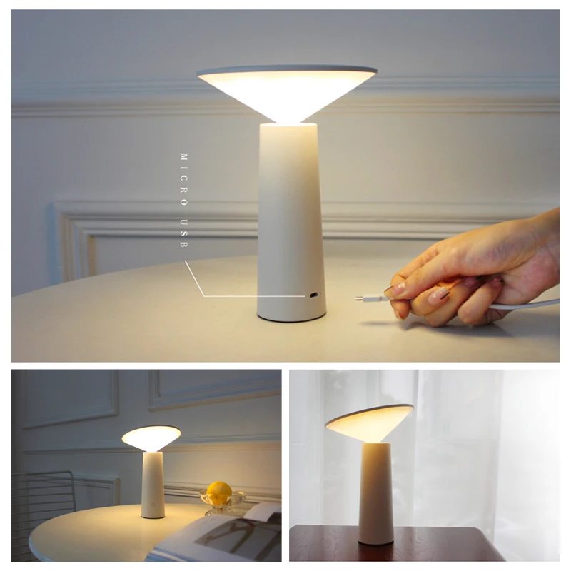 Modern Dimming Desk lamp USB Powered LED Table lamp Bedroom Reading book Light LED Table Touch Sensor Shaking Head Desk lamp