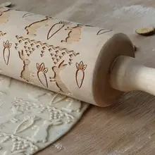 35*4,5 см пасхальное тиснение скалка для выпечки печенья печенье, фондан, пирог, тесто с гравировкой деревянный ролик цыпленок Кролик пасхальные яйца