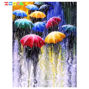 

ZOOYA Diamond Painting Lights Under the Couple Oil Painting Diamond Embroidery Full Diamond Mosaic Painting Rhinestones RF1571