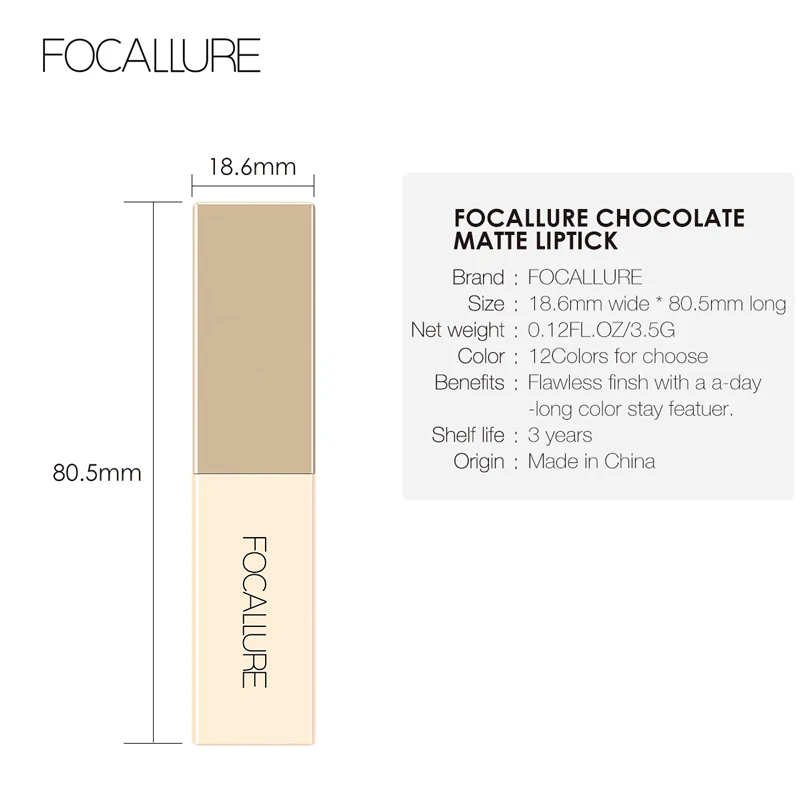FOCALLURE 12 цветов матовая помада макияж водонепроницаемый красная губа ню длительные помады
