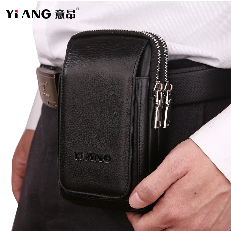 Genuine Leather Men's Designer Belt Bags Casual Hip Bum Fanny Waist