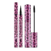 Профессиональный 2 в 1 Набор для макияжа глаз Подводка для глаз с леопардовым принтом черная жидкая подводка для глаз водонепроницаемый инструмент для завивки