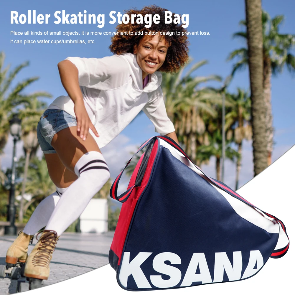 Universal Roller Skating Bag Waterproof Scratch-Resistant Wear-resistant Shoulder Storage Bag Large Capacity Triangle Carry Case 4