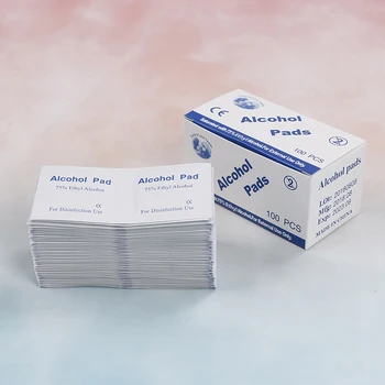 

New 100pcs/Box Alcohol Swabs Pads Wet Wipes Antiseptic Cleanser Cleaning Sterilization First Aid Home Makeup Accessories