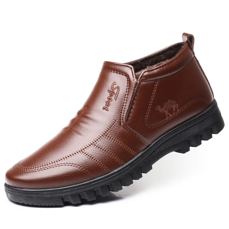 Luxury Brand Men Winter snow Boots Warm Thicken Men's Ankle Boots bot Fashion Male Business Office Formal Leather safety Shoes