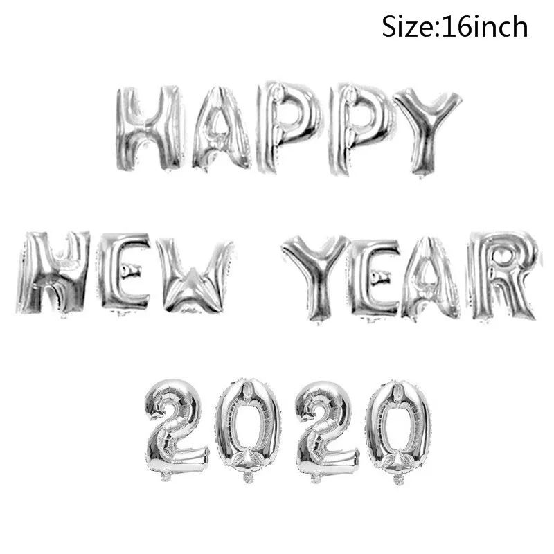 Silver balloon set Новинка года, Фотофон с Новым годом, очки, реквизит для фотосессии, год, реквизит для фотосессии, рождественские украшения, вечерние принадлежности Navidad - Цвет: Silver balloon set