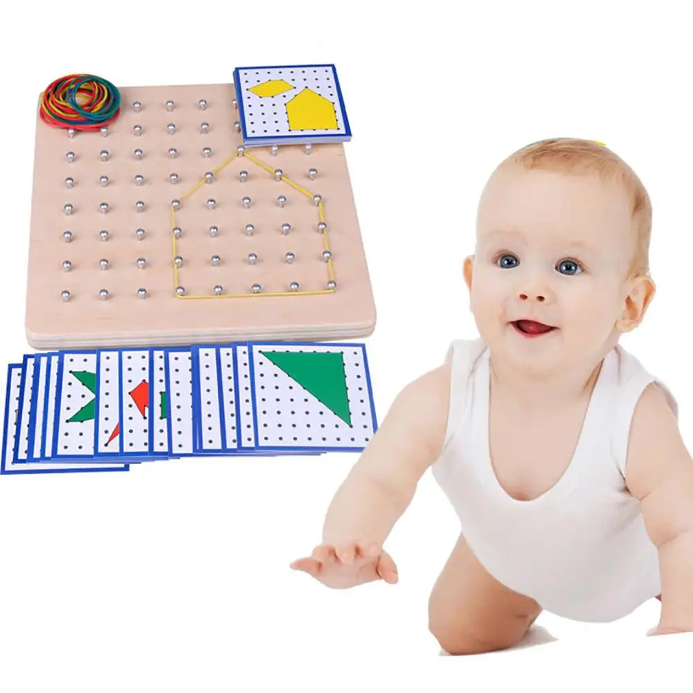 Детская графическая игрушка с 64 ногтями резиновый галстук Geoboard картами